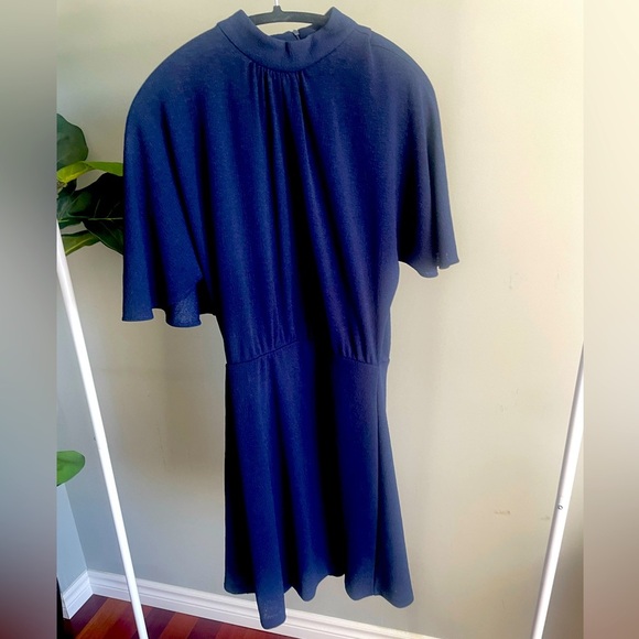 Mango Short Navy Dress with Sleeves Size XS - Picture 1 of 3